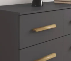 rauch Kommode »Skandi«, mit 3 Schubladen und Türen, grau metallic