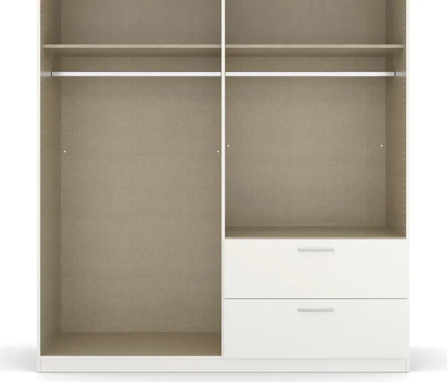 rauch Schlafzimmer-Set »Skandi« mit Bett, Nachttisch, Kleiderschrank und Kommode, weiß