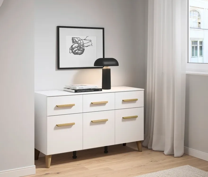 rauch Schlafzimmer-Set »Skandi« mit Bett, Nachttisch, Kleiderschrank und Kommode, weiß