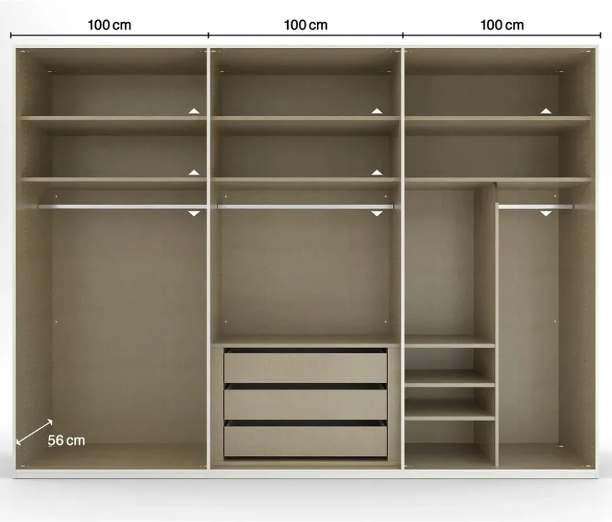 rauch Schrank »Skat Shine«, 6-türig mit Glasrahmentüren, beige/champagner