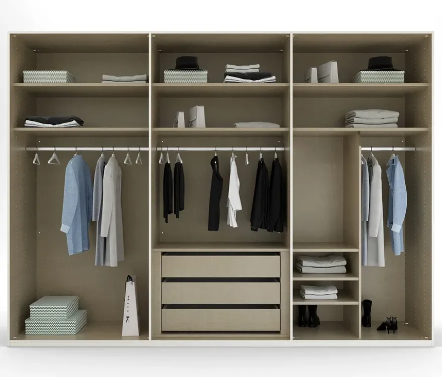 rauch Schrank »Skat Shine«, 6-türig mit Glasrahmentüren, beige/champagner