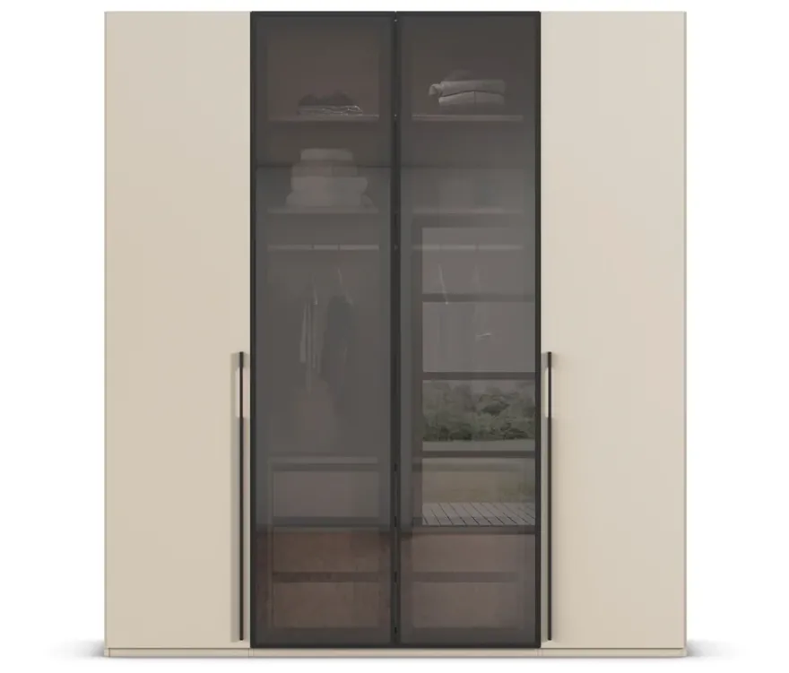 rauch Schrank »Skat Shine«, 4-türig mit Glasrahmentüren, beige/champagner