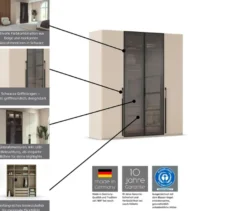 rauch Schrank »Skat Shine«, 4-türig mit Glasrahmentüren, beige/champagner