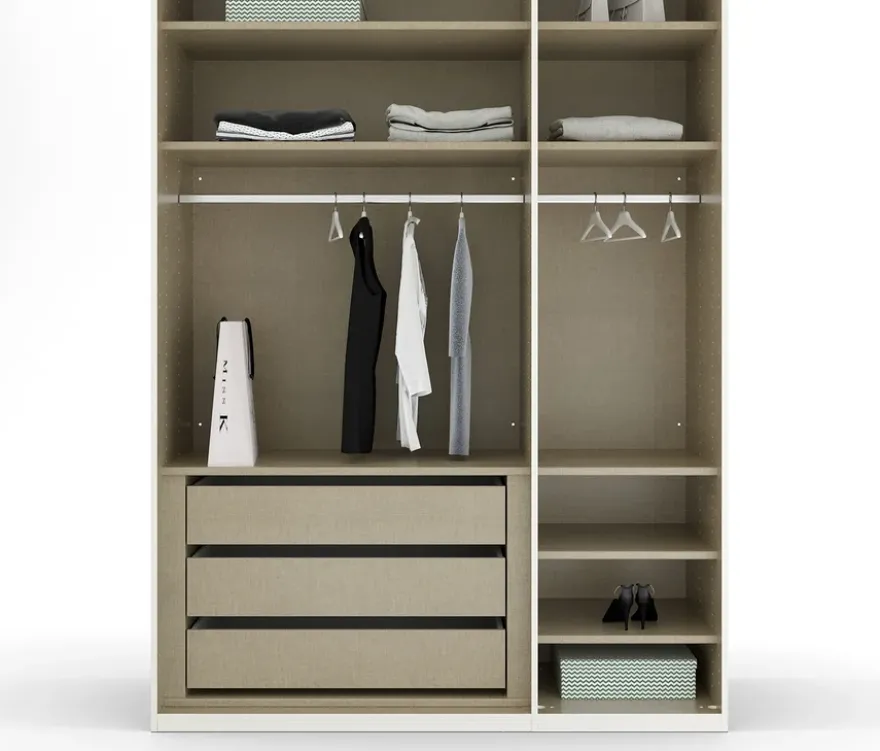 rauch Schrank »Skat Shine«, 3-türig mit Glasrahmentür, beige/champagner