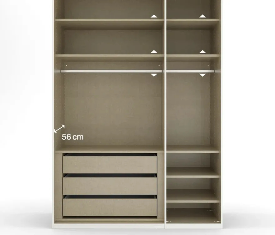 rauch Schrank »Skat Shine«, 3-türig mit Glasrahmentür, beige/champagner