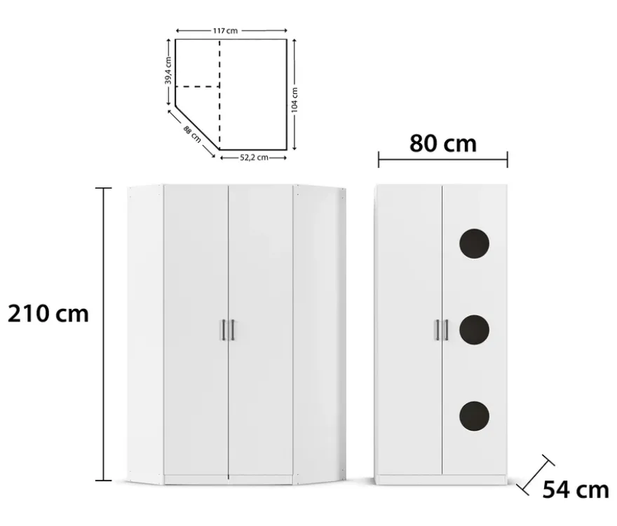 rauch Wäscheschrank »Allrounder«, 2-türiger Wäscheeinwurf- und Eckschrank
