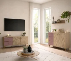 2 Regale »Visby«, Eichen-Dekor