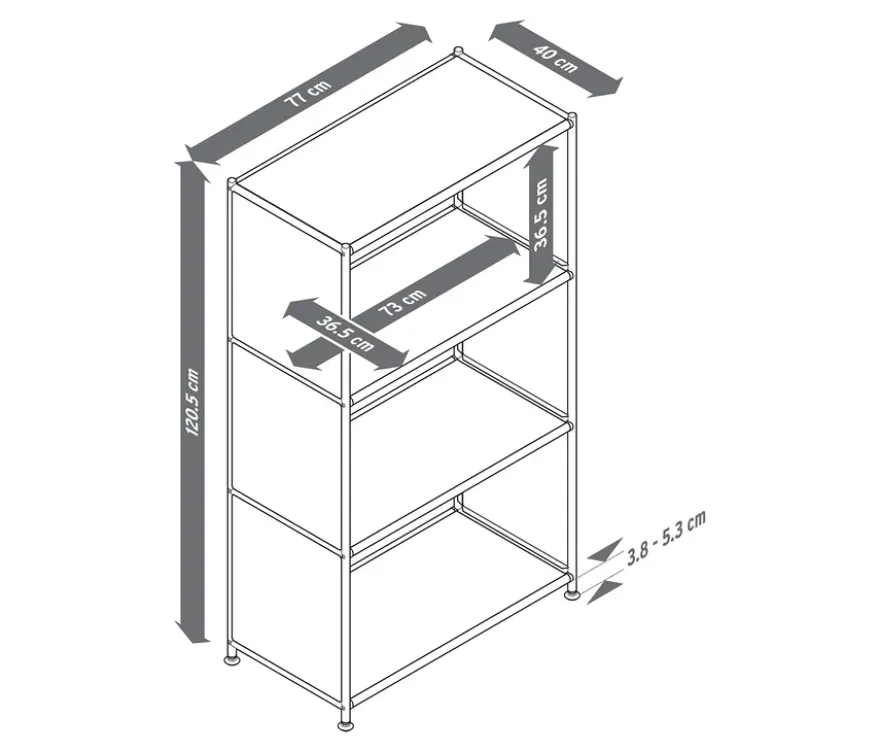 Regal Metall »CN3« mit 3 Fächern