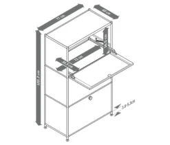 Regal Metall »CN3« mit 3 Klappenfächern, grau