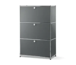 Regal Metall »CN3« mit 3 Klappenfächern, grau
