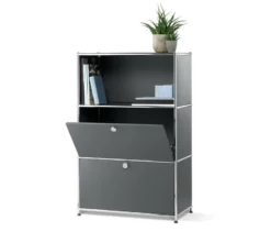 Regal Metall »CN3« mit 2 Klappenfächern, grau