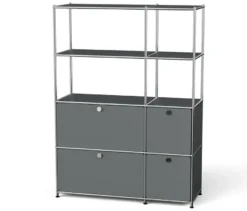 Regal Metall »CN3« mit 4 Klappenfächern, grau