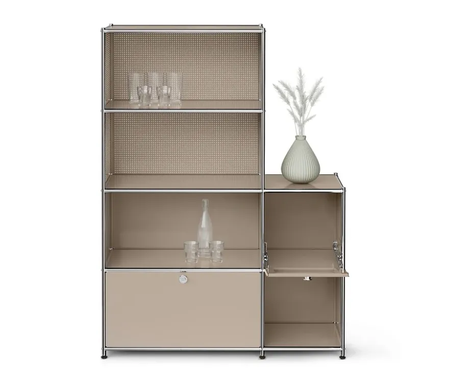Regal Metall »CN3« mit 2 Klappenfächern, taupe