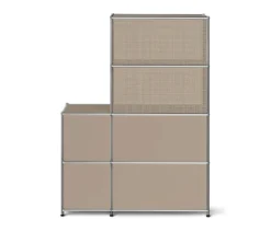 Regal Metall »CN3« mit 2 Klappenfächern, taupe