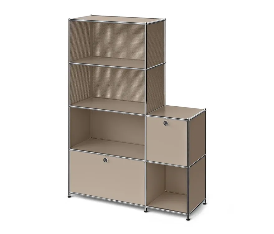 Regal Metall »CN3« mit 2 Klappenfächern, taupe