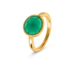 Ring mit grünem Glaskristallstein