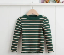 Rippshirt, grün geringelt