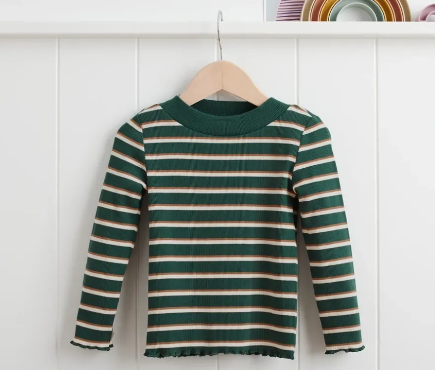 Rippshirt, grün geringelt