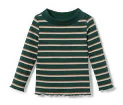 Rippshirt, grün geringelt