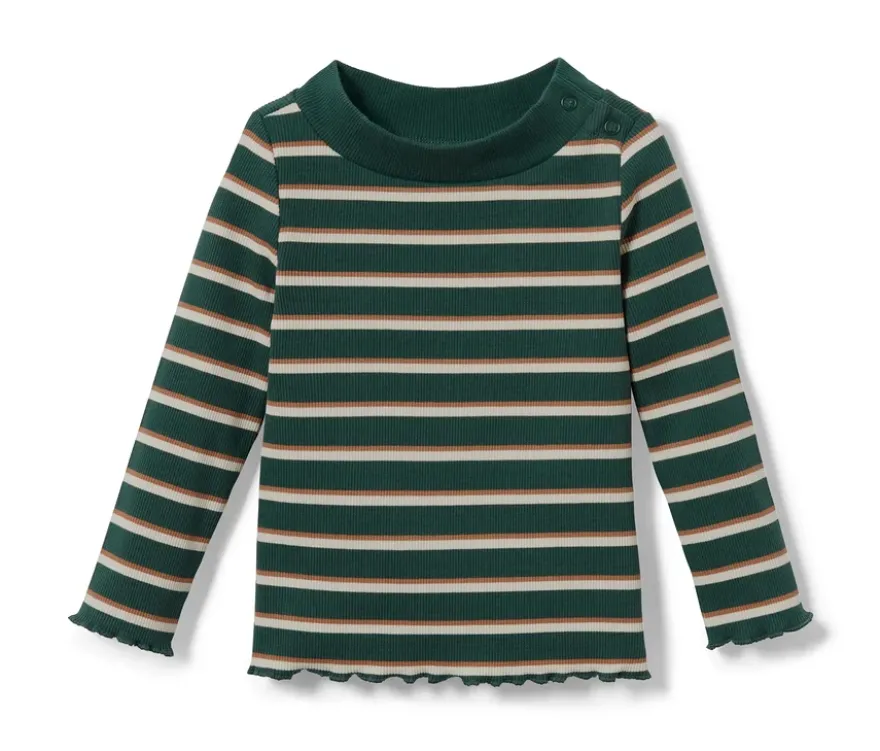 Rippshirt, grün geringelt