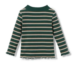 Rippshirt, grün geringelt