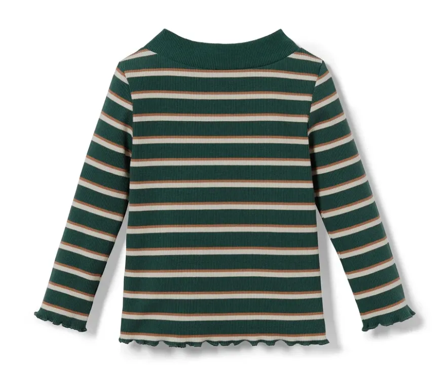 Rippshirt, grün geringelt