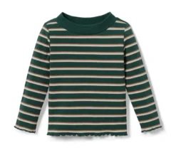 Rippshirt, grün geringelt