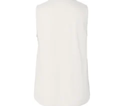Ärmellose Leinenbluse, creme