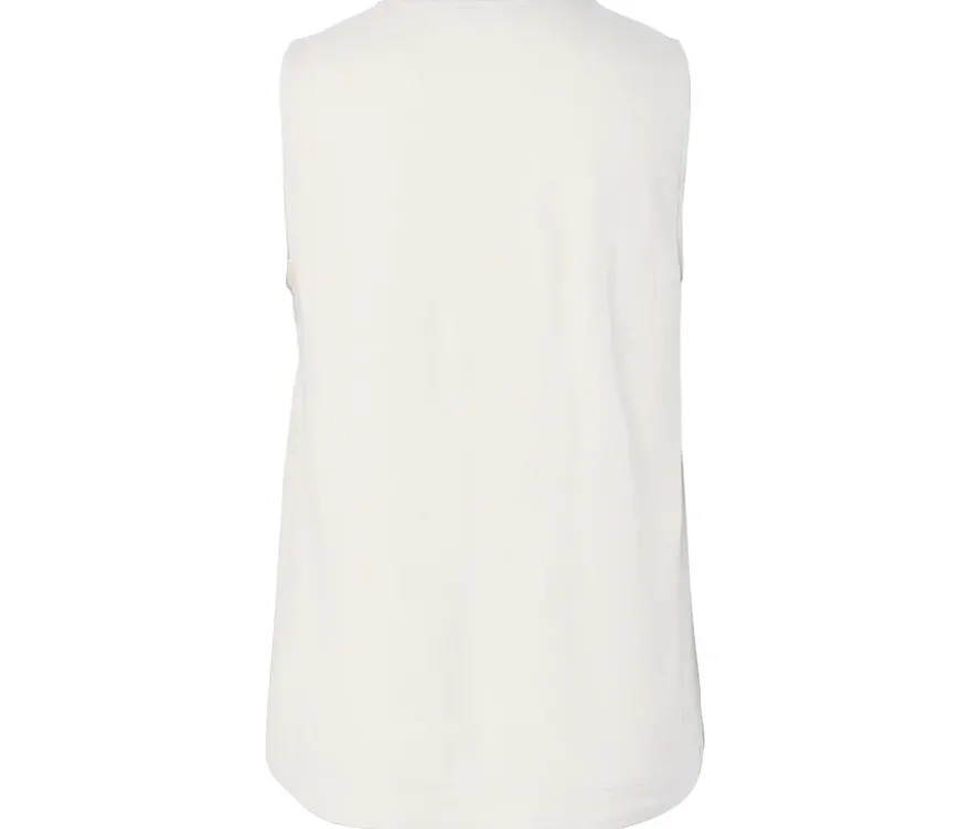 Ärmellose Leinenbluse, creme