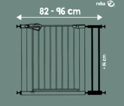 roba easySafe+ Tür-und-Treppen-Schutzgitter mit 14-cm-Erweiterung, schwarz