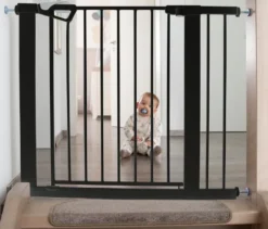 roba easySafe+ Tür-und-Treppen-Schutzgitter mit 14-cm-Erweiterung, schwarz