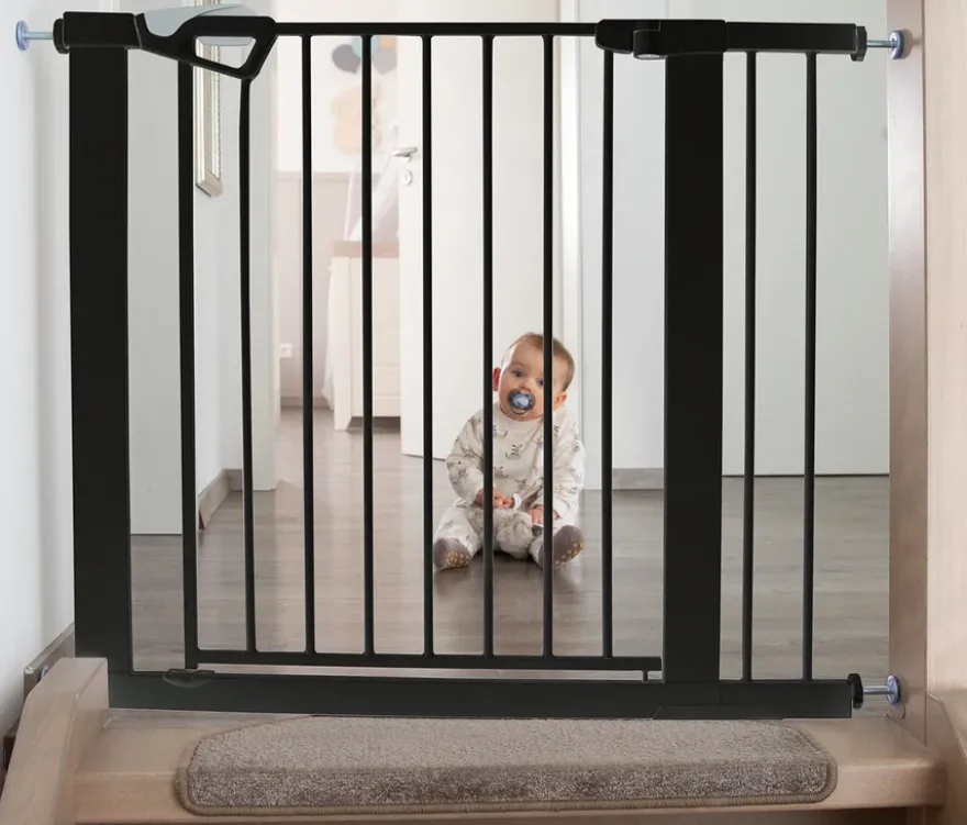 roba easySafe+ Tür-und-Treppen-Schutzgitter mit 14-cm-Erweiterung, schwarz