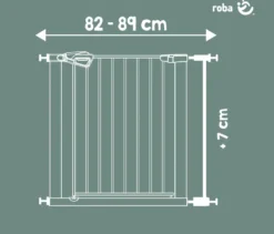 roba easySafe+ Tür-und-Treppen-Schutzgitter mit 7-cm-Erweiterung, schwarz