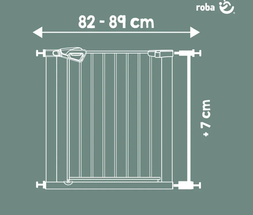 roba easySafe+ Tür-und-Treppen-Schutzgitter mit 7-cm-Erweiterung, schwarz