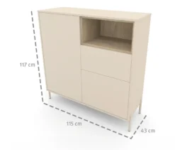 Roba Highboard »Hygge« mit 2 Türen, cashmere-weiß