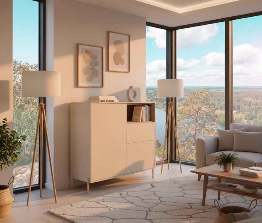 Roba Highboard »Hygge« mit 2 Türen, cashmere-weiß