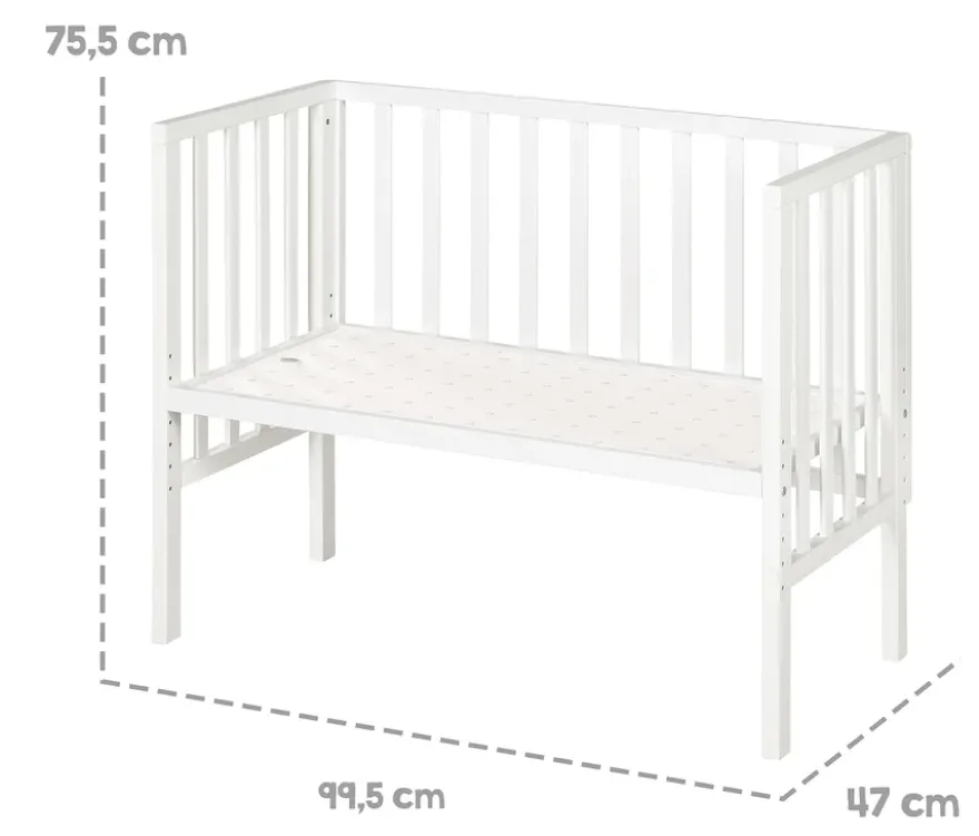 roba 2-in-1-Beistellbett »safe asleep®«, weiß