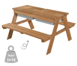 roba Kinder-Outdoor-Sitzgruppe »Picknick for 4«, mit Spielwannen, Teakoptik