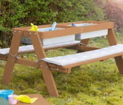 roba Kinder-Outdoor-Sitzgruppe »Picknick for 4«, mit Spielwannen, Teakoptik