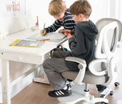 roba Kinderschreibtisch Basic, ohne Schublade, höhenverstellbar, weiß