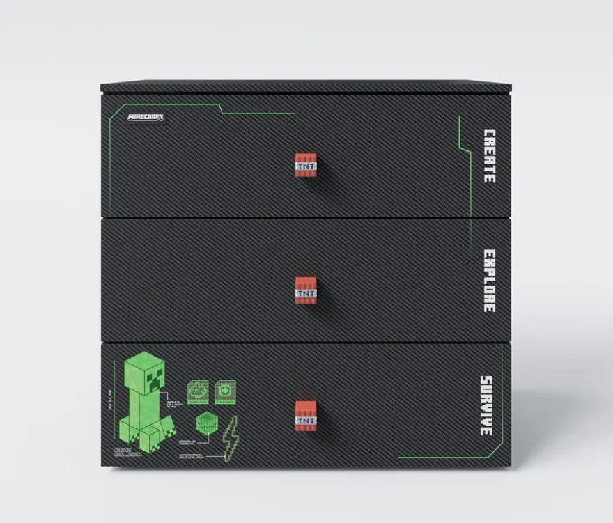 Roba Kommode »Minecraft« mit 3 Schubladen und LED-Beleuchtung