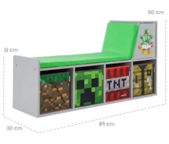 roba Minecraft Sitzbank und Leseregal
