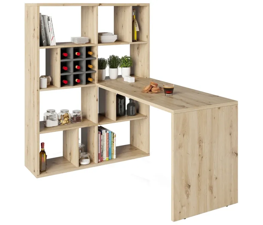 Roba Set, Raumteiler mit Schreibtisch, Artisan-Eichenoptik