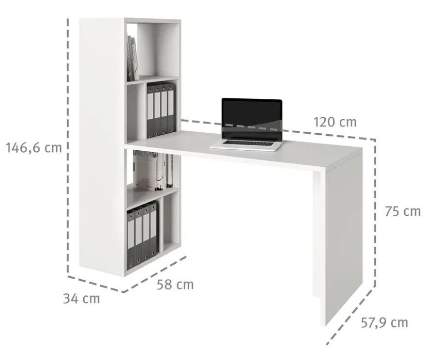 Roba Set, Regal mit Schreibtisch, weiß