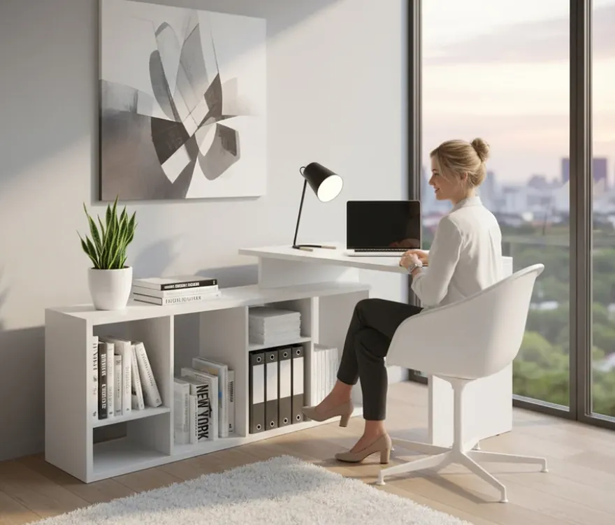 Roba Set, Regal mit Schreibtisch, weiß