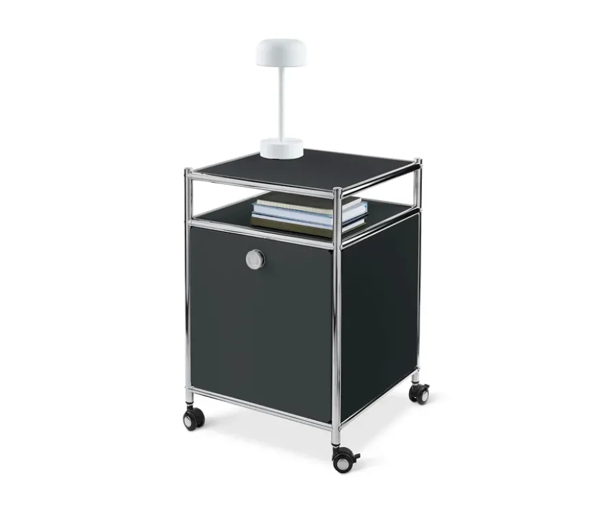 Rollcontainer Metall »CN3« mit Klappe, schwarz