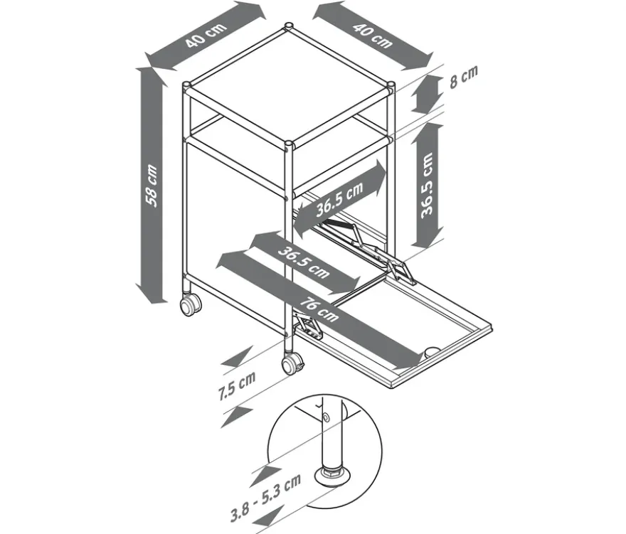 Rollcontainer Metall »CN3« mit Klappe, schwarz