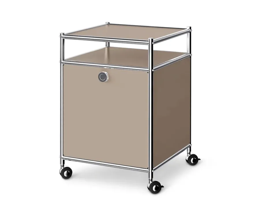 Rollcontainer Metall »CN3« mit 1 Klappenfach, taupe