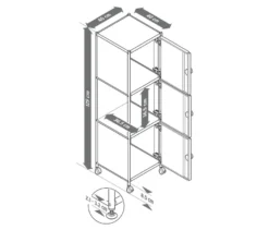 Rollcontainer Metall »CN3« mit 3 Türen, weiß
