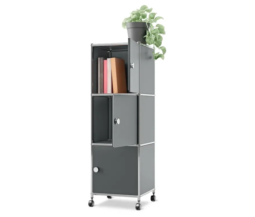 Rollcontainer Metall »CN3« mit 3 Türen, grau
